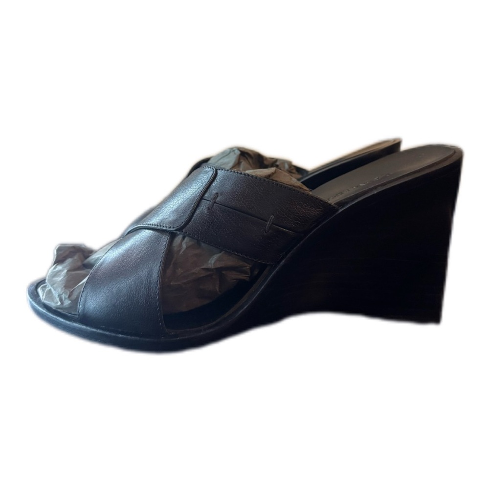 ʚ Banana Republic Wedge Sandals Women’s Size 8 Black Leather Crossover